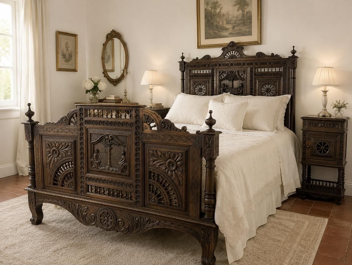 Antique French Breton Bedroom Suite photo furniture