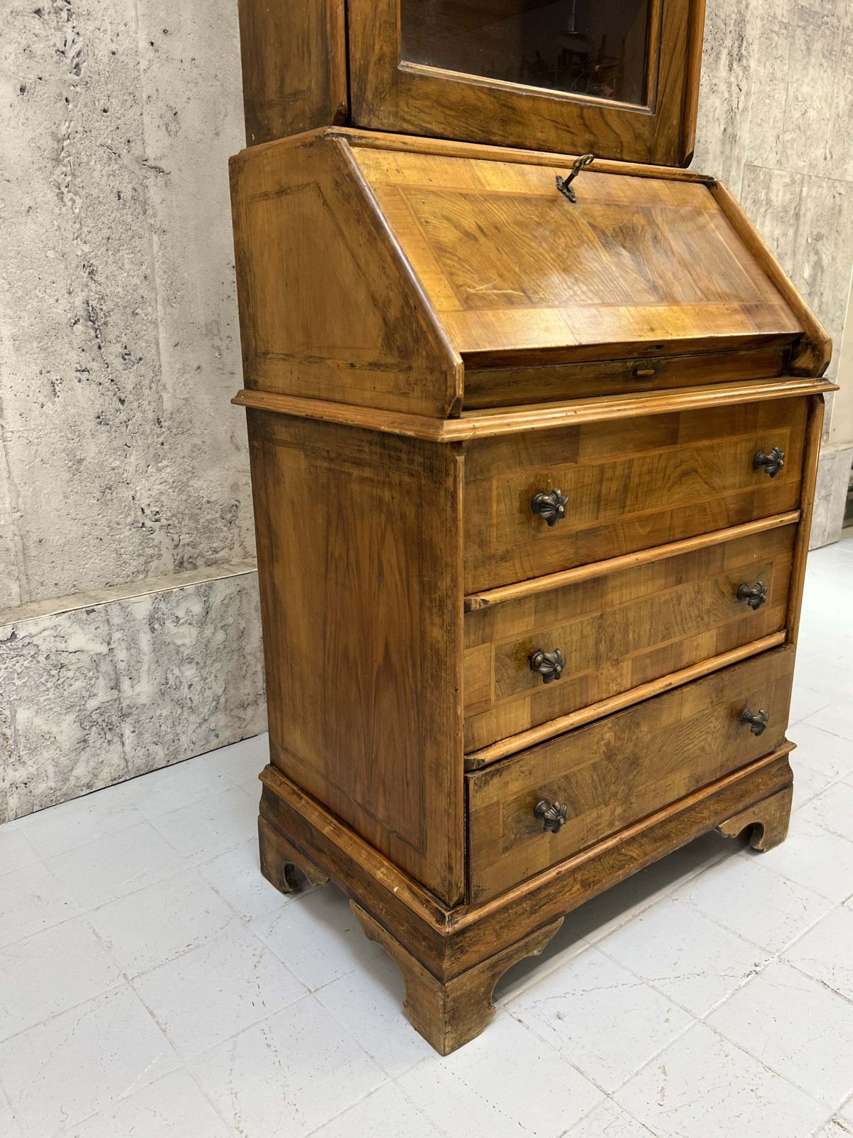 19th Century Bureau Desk With Bookcase Display Cabinet photo buy