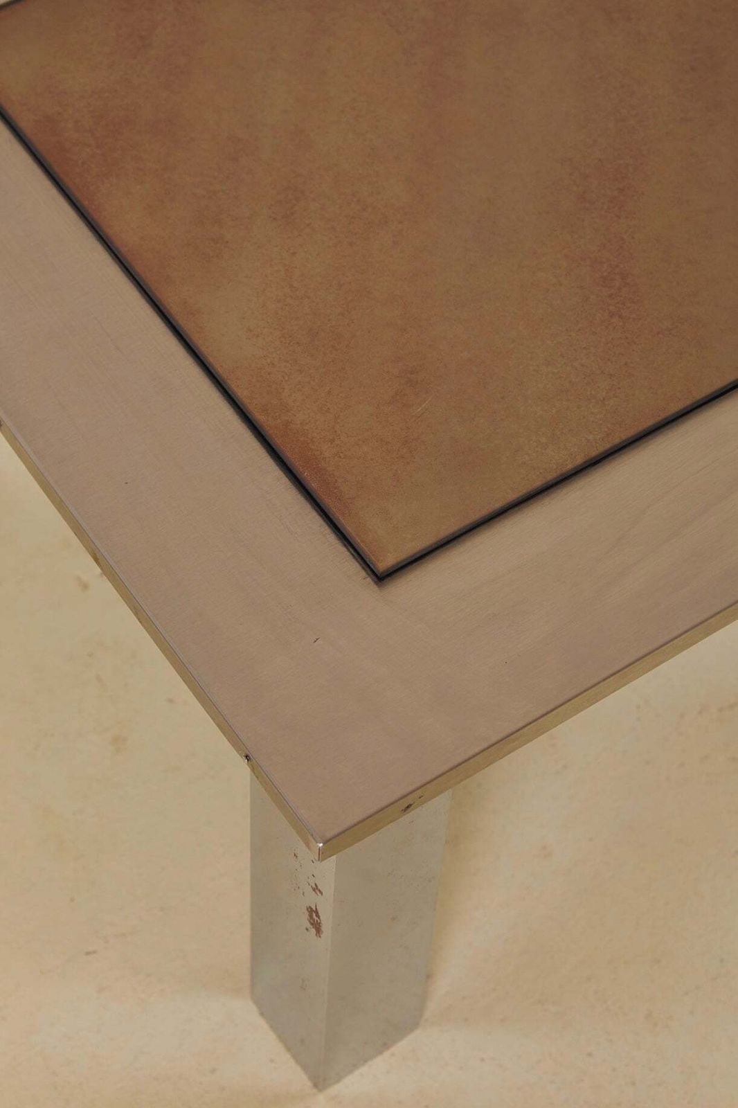 Small Aluminium Square Coffee Table photo 750.0