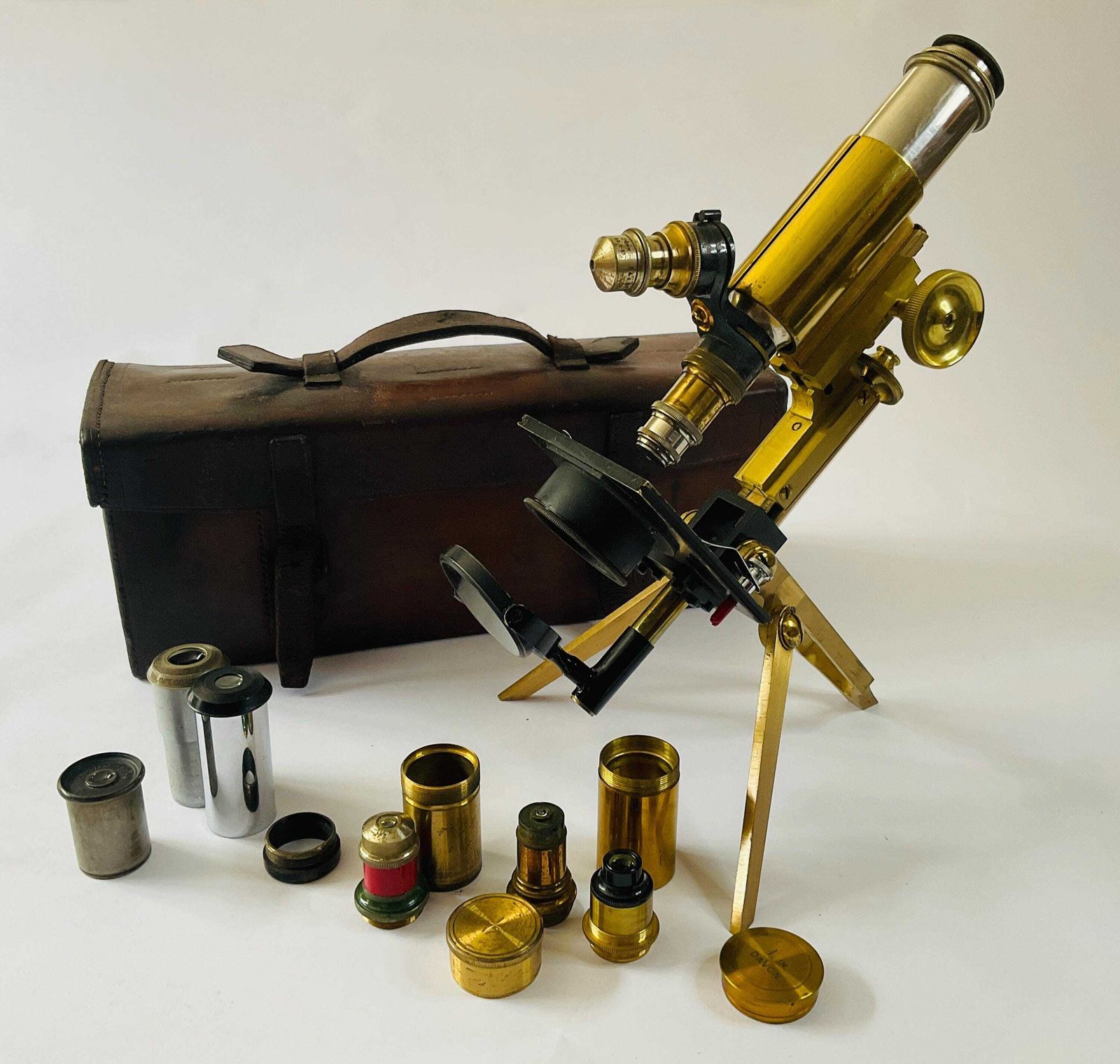 Antique J. Swift & Son London Brass Folding Travel Microscope C1880. photo furniture
