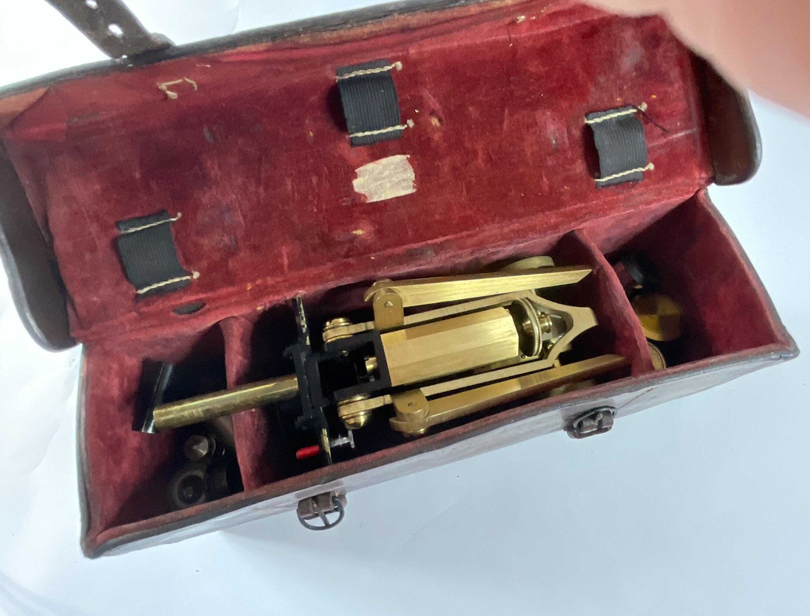 photo vinterior Antique J. Swift & Son London Brass Folding Travel Microscope C1880.