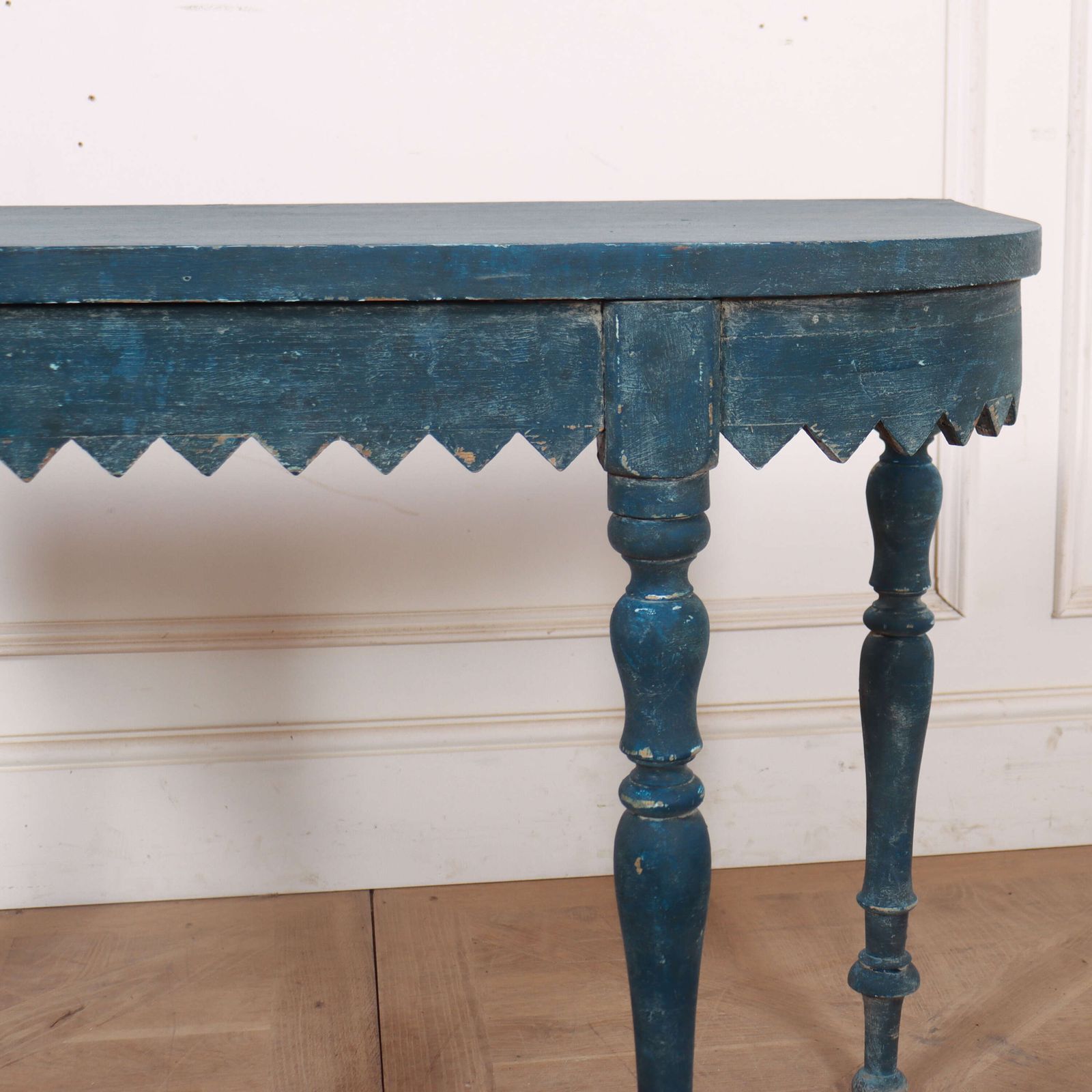 Small English Bow End Console Table photo for sale