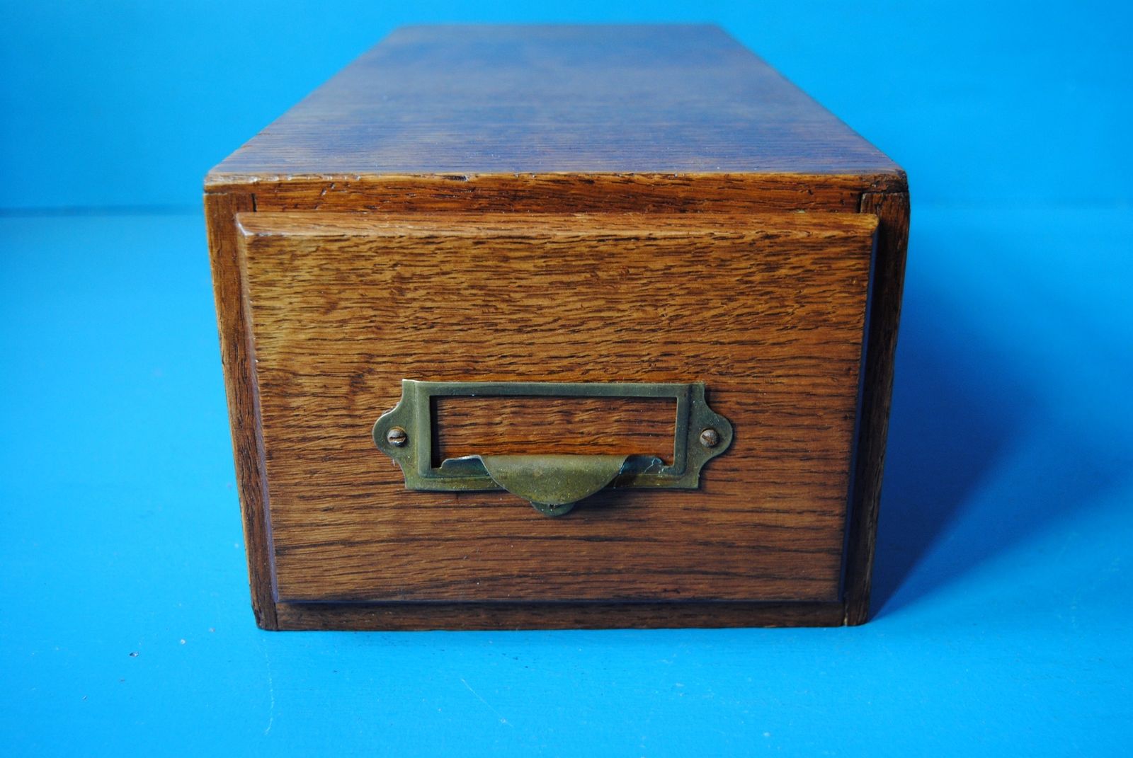 Vintage Oak Library Card Index Storage Drawer