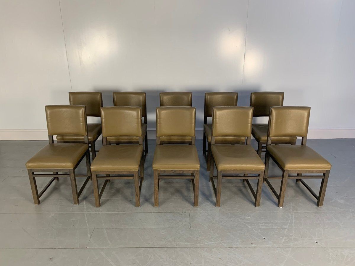 Furniture B&B Italia Max Dining Table & 10 Maxalto Dining Chairs In Grey Oak & Leather photo