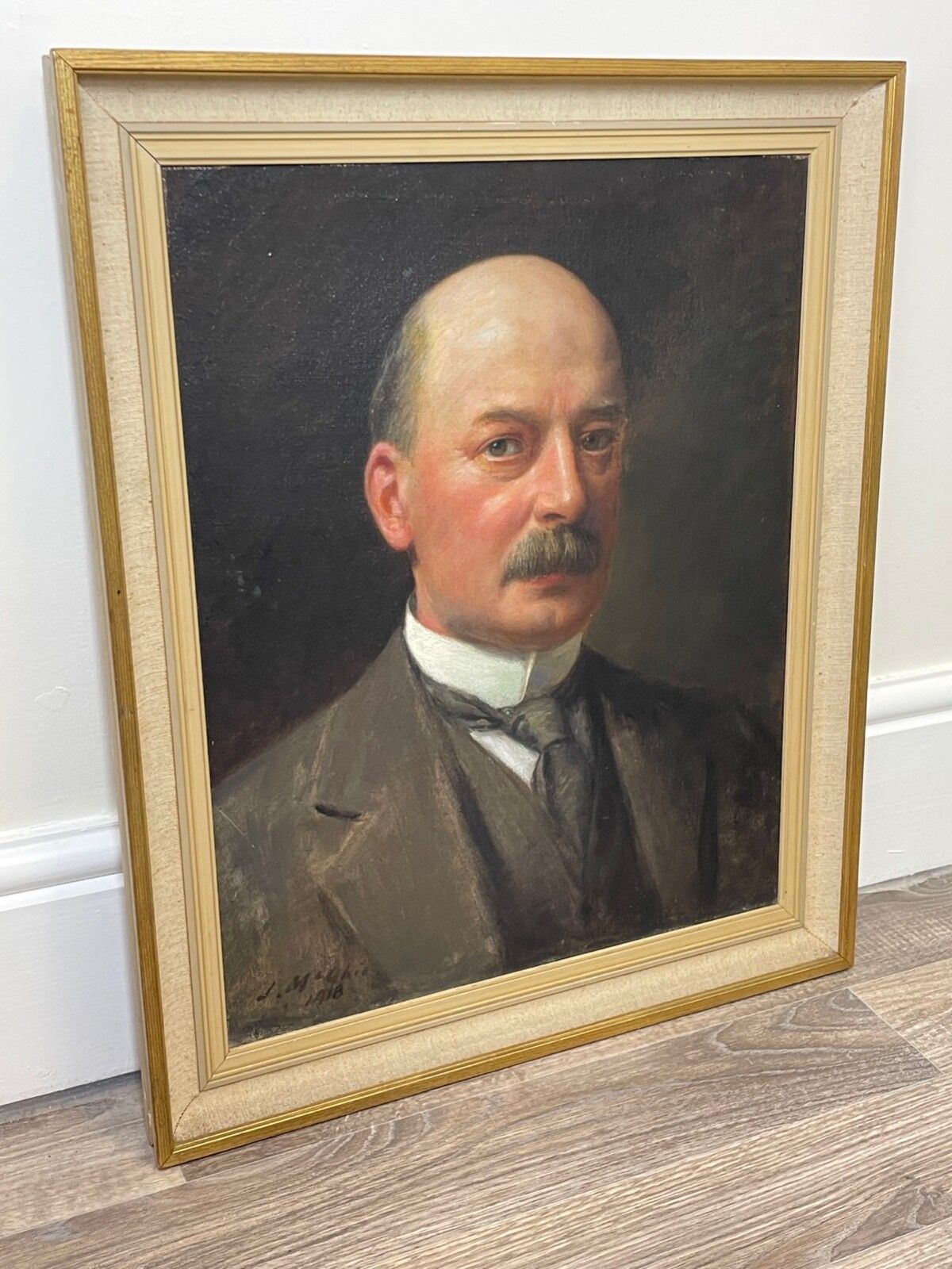Kunst Begin 20e eeuw Schots olieverfportret van Glasgow ijzer- en staalhandelaar William Muirhead, gesigneerd door John McGhie photo