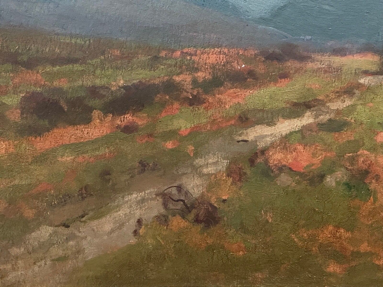 photo vinterior Victorian Landscape Oil Painting Evening, Glen Sannox Scottish Highlands Signed By George Houston
