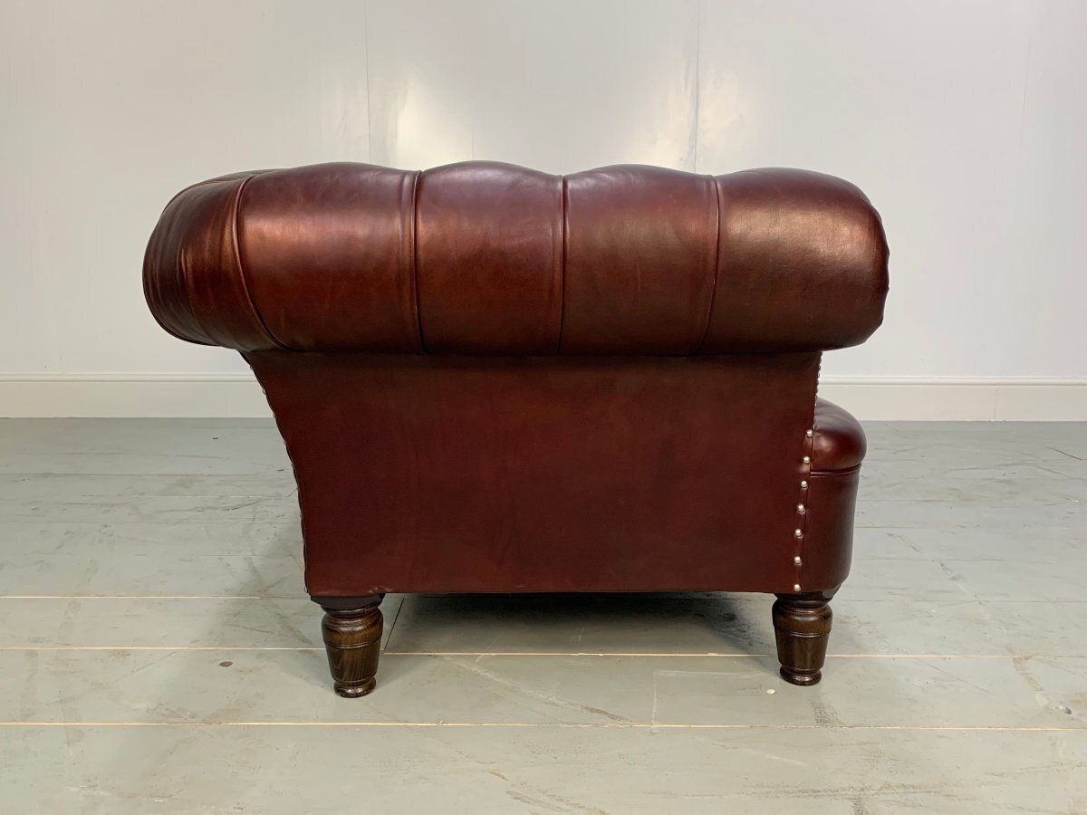 George Smith Leather Sofa   Early Victorian Chesterfield   Buttoned Sofa In Cinnamon Leather photo 4795.0