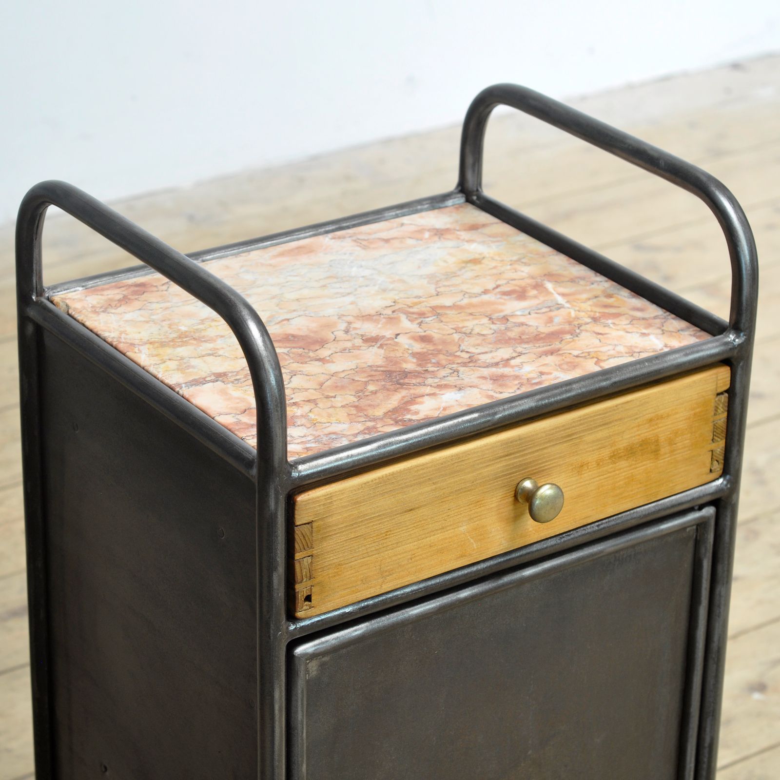Nightstand With Marble Top, Circa 1920 photo vinterior