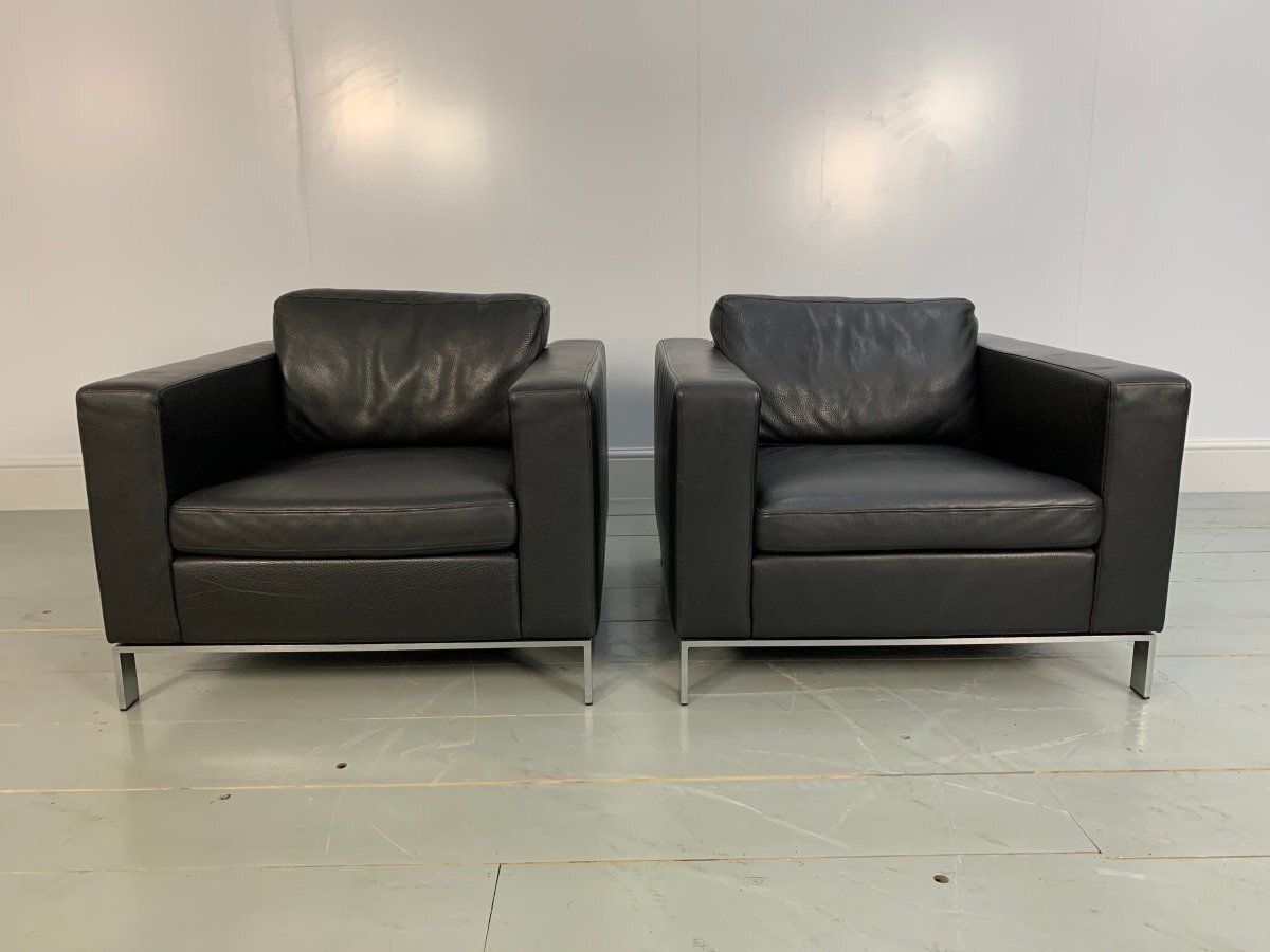 Walter Knoll Foster 503.10 Armchairs In Black Leather, Set Of 2 photo furniture