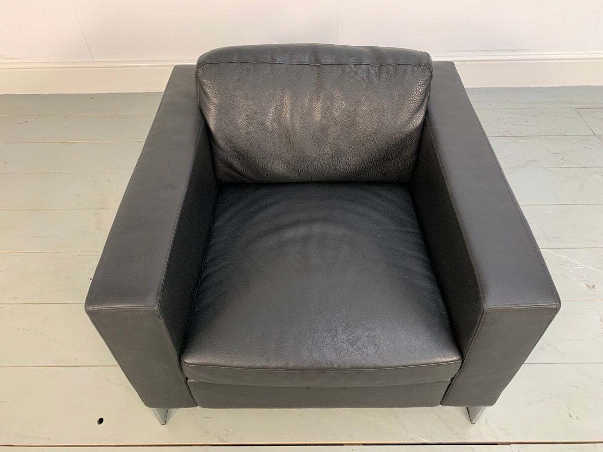 Walter Knoll Foster 503.10 Armchairs In Black Leather, Set Of 2 photo vintage