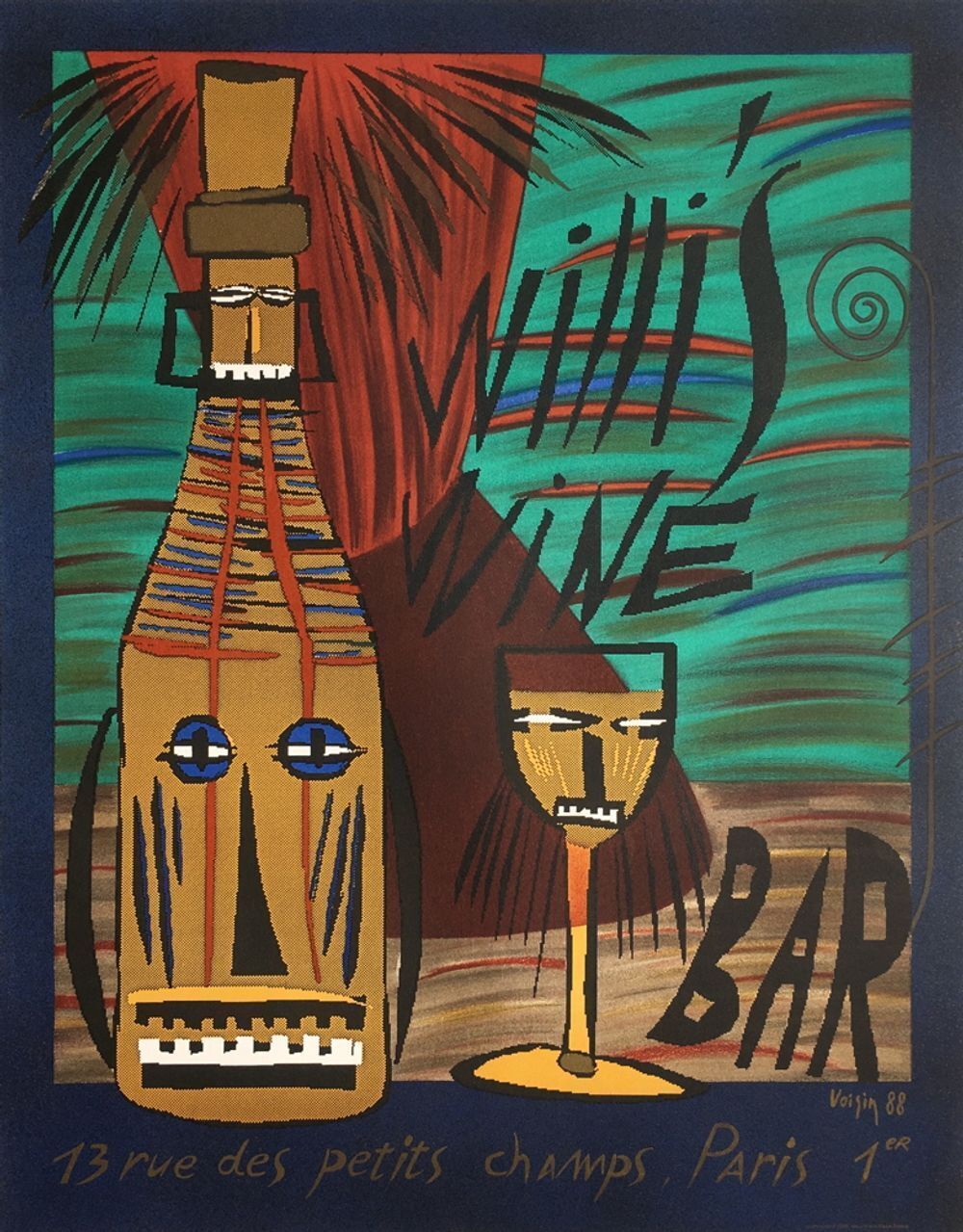 Willi's Wine Bar Poster 1988   Voisin François