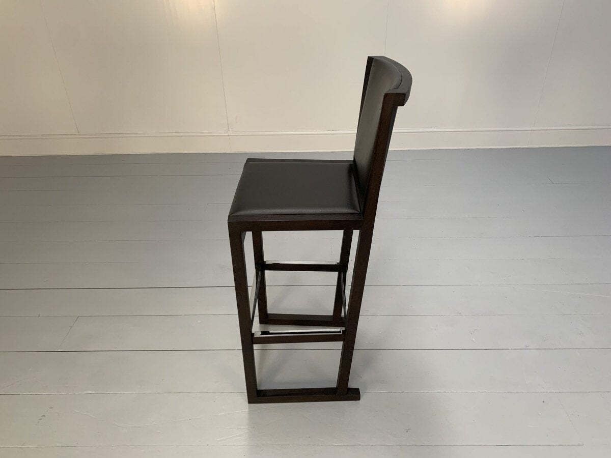photo for sale 4 B&B Italia Musa Sm46g Tall Bar Stool Chairs   In Dark Grey Kasia Leather, Set Of 4