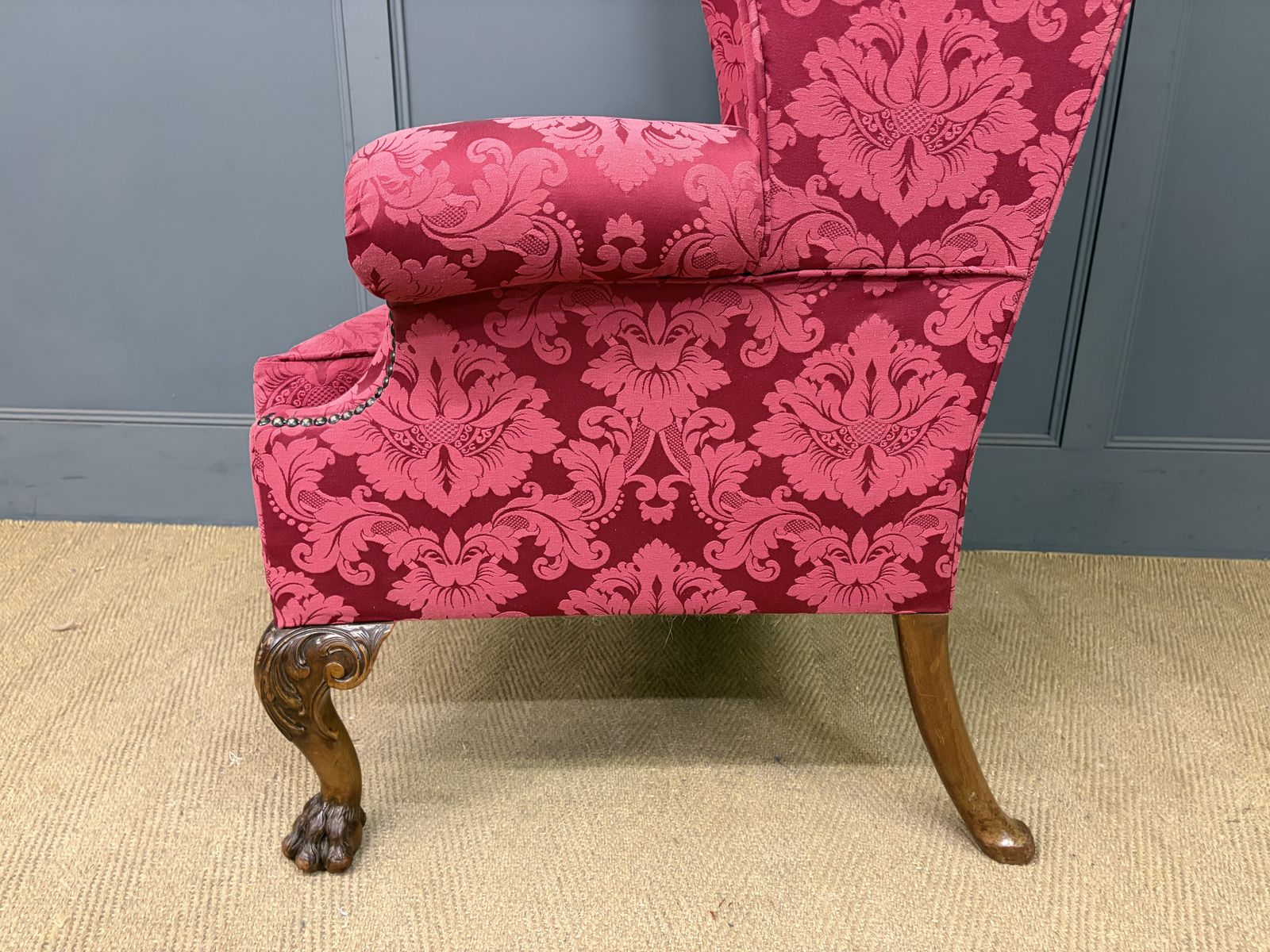 1595.0 Late 19th Century Walnut Wing Armchair photo