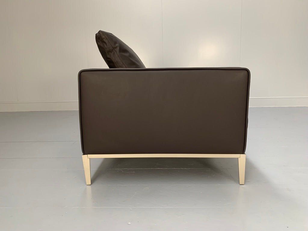 B&B Italia Simpliciter Large Armchair   In Gamma Dark Brown Leather photo Furniture