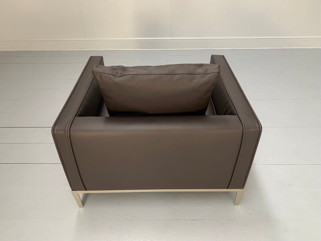 B&B Italia Simpliciter Large Armchair   In Gamma Dark Brown Leather photo vintage