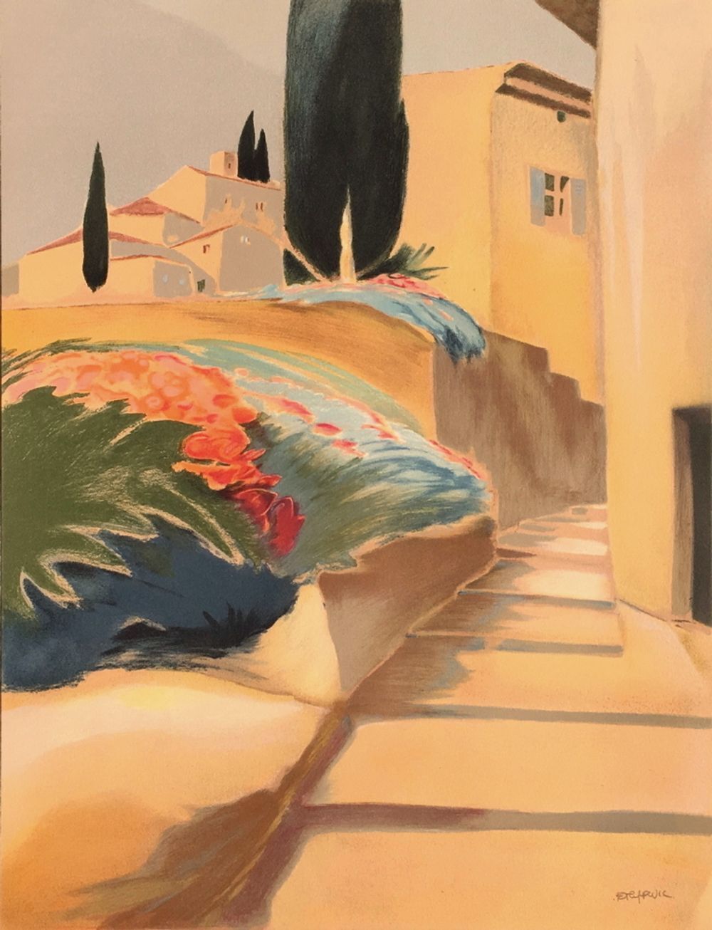 Pascal Etchenic Gesigneerde Lithografie Escalier 1994