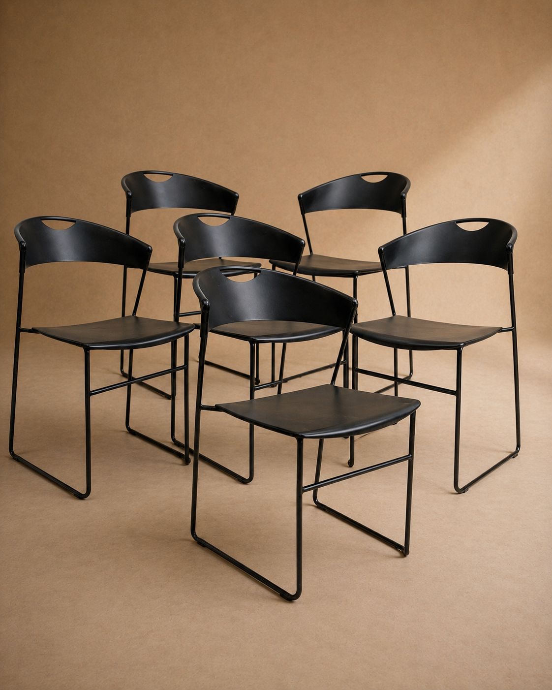 Set Of Six Vintage 1980s Steel Juliette Dining Chairs By Hannes Wettstein For Baleri Italia