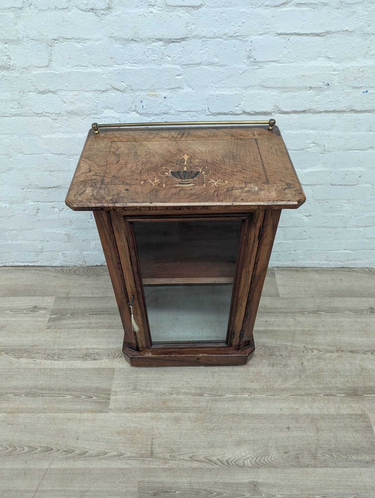 Edwardian Inlaid Walnut Display Cabinet photo for sale