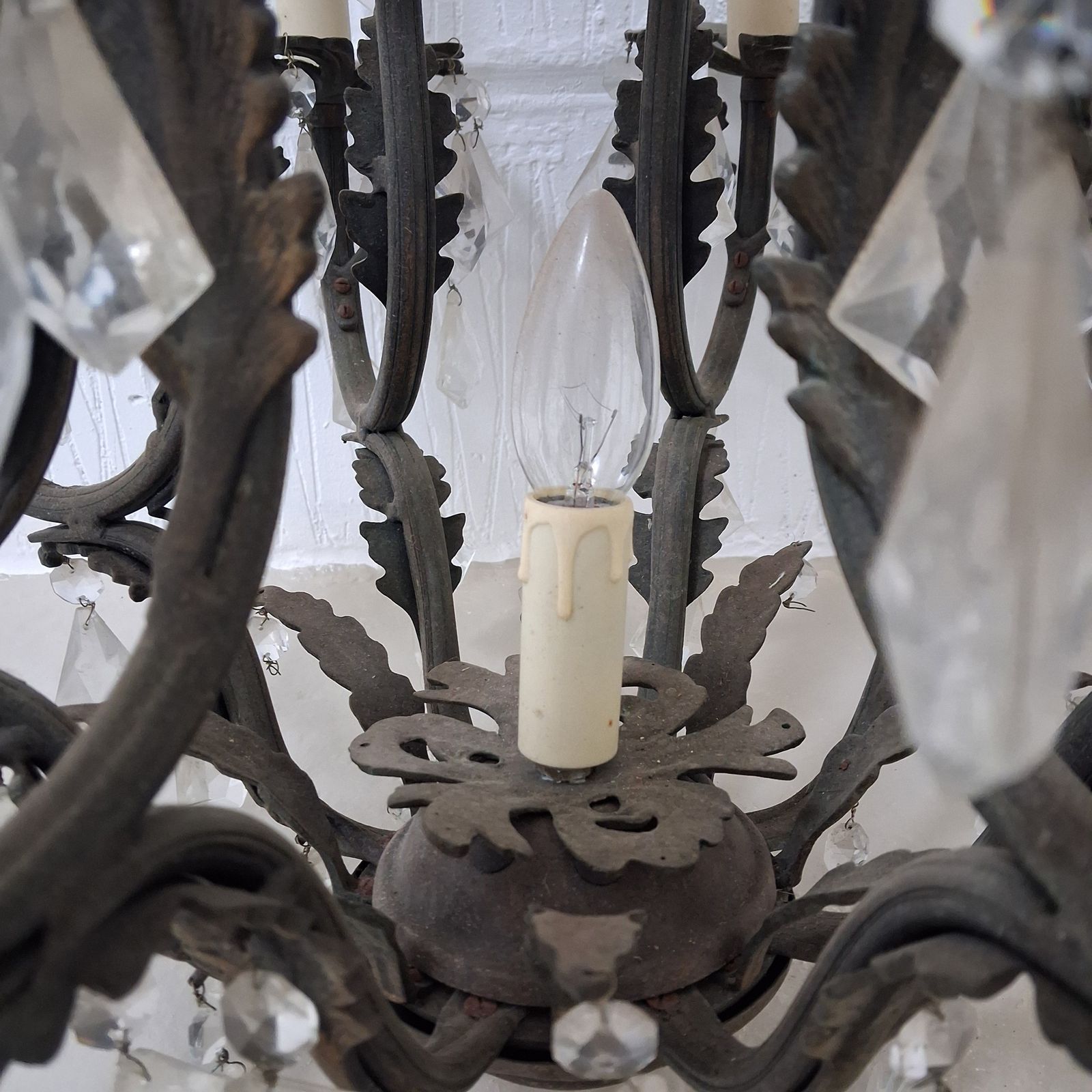 Antique French Chandelier, 1930s photo vintage