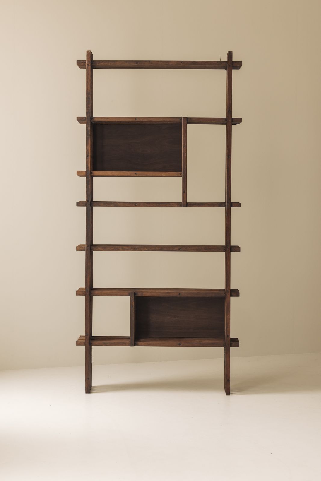photo buy Architectural French Oak Bookcase / Cabinet From The 1950s
