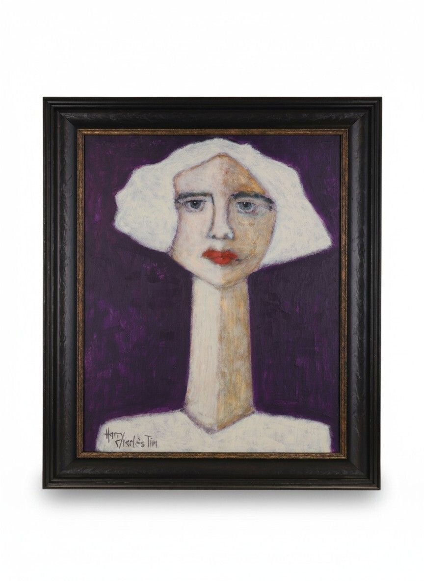 Harry Charles Tim Neo Expressionist Painting ‘Kate At The Show’ From The 'Longhead' Series, 2026