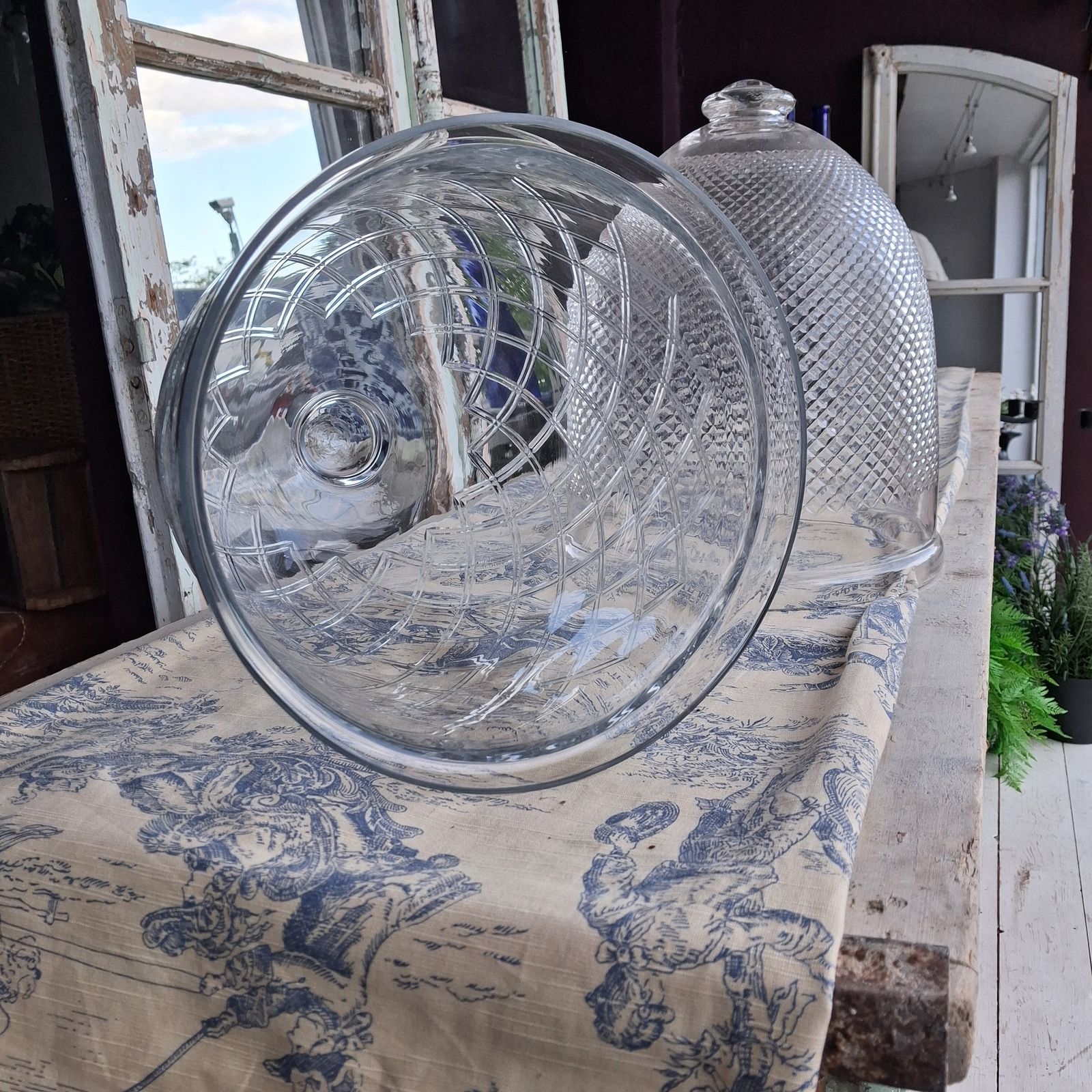 photo for sale Pair Of Decorative Glass Domes