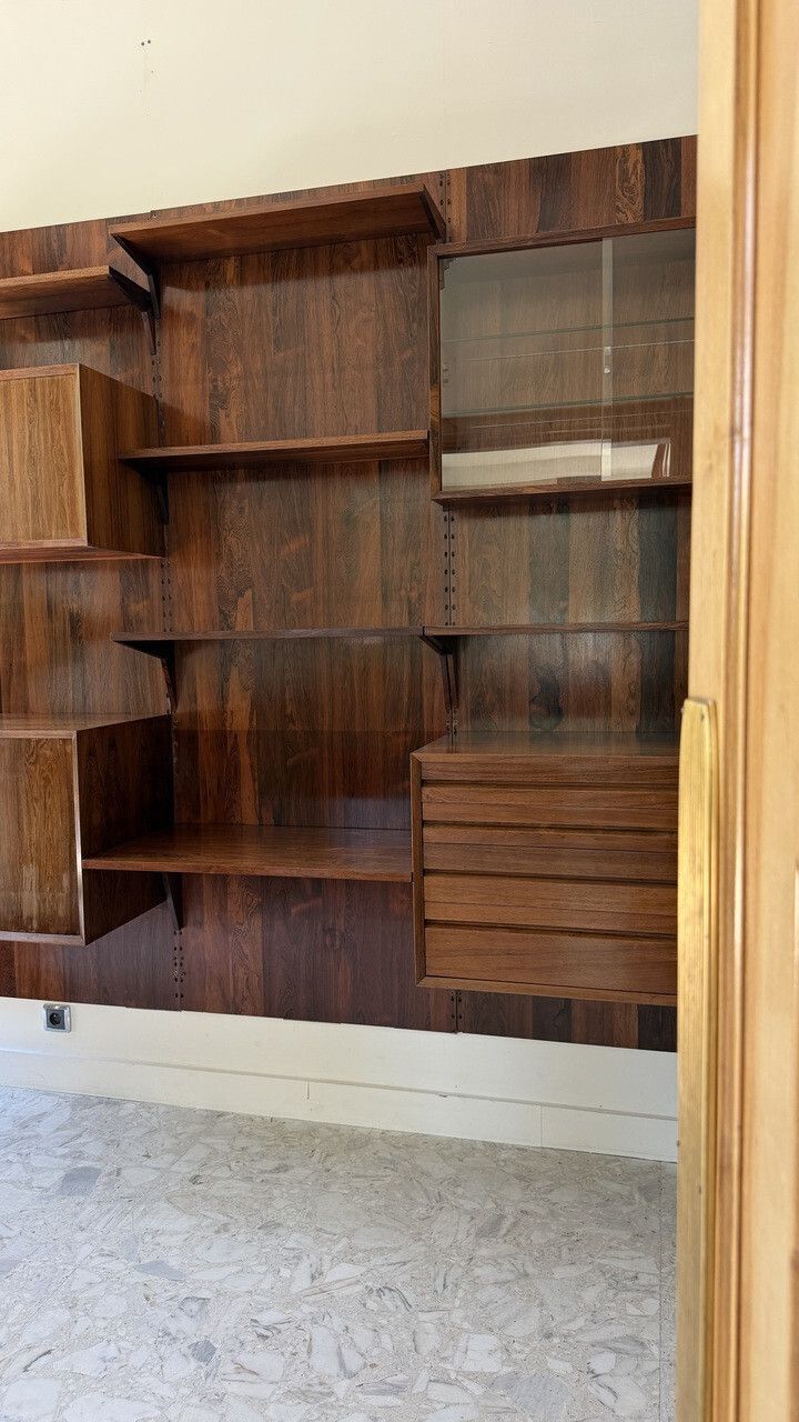 Scandinavian Modular Wall Shelf In Rosewood, Poul Cadovius, 1960s photo buy