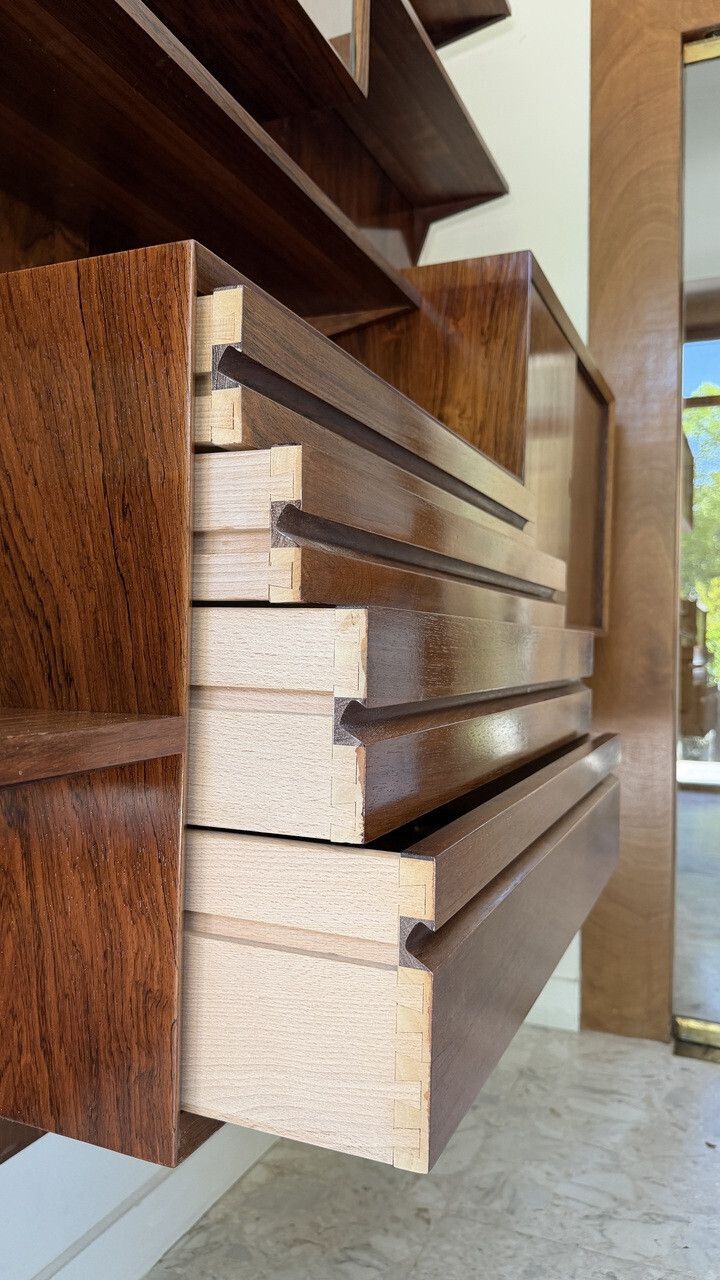 photo vinterior Scandinavian Modular Wall Shelf In Rosewood, Poul Cadovius, 1960s