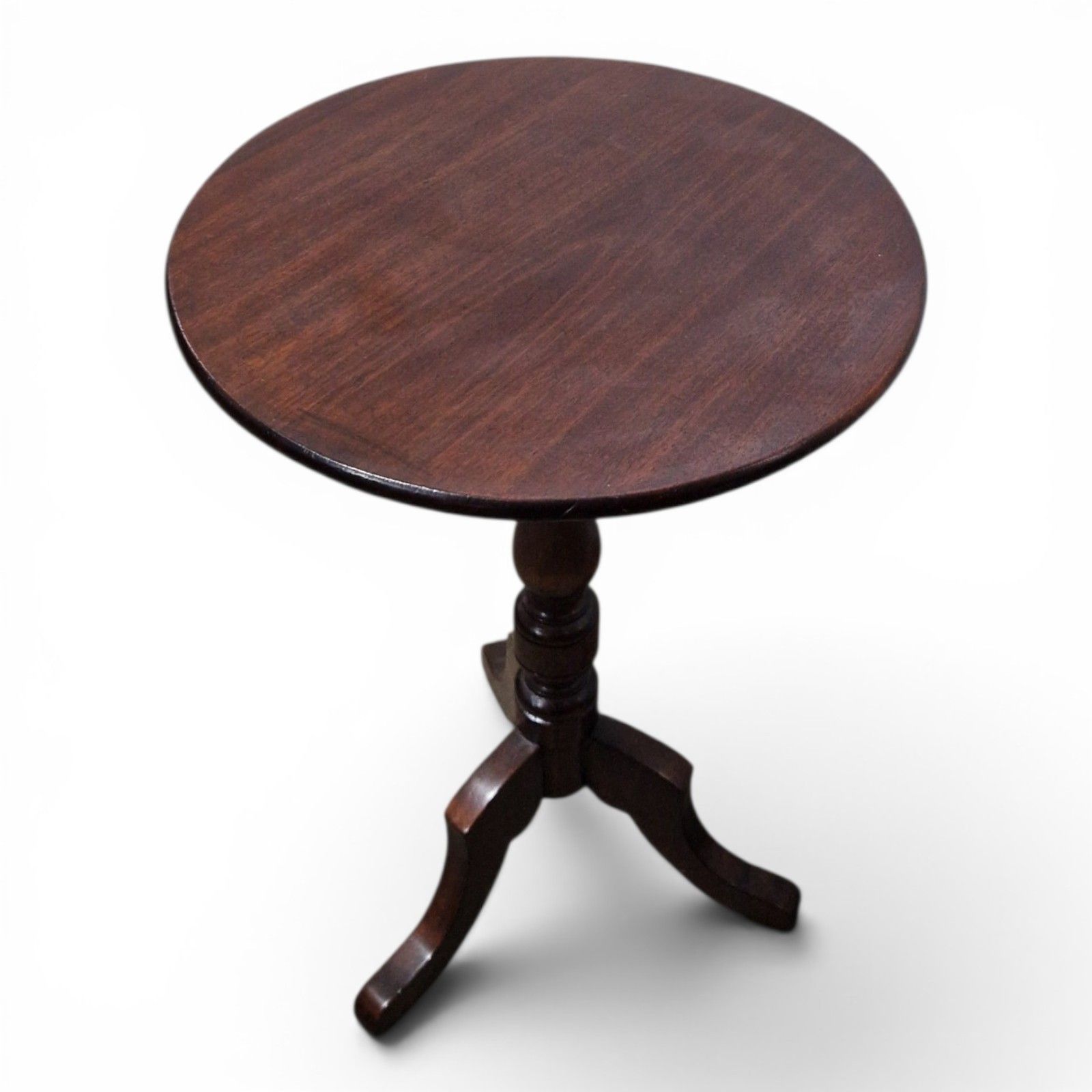 Mahogany Wine Table Pedestal Side Table Victorian Style Solid Wood Occasional photo vintage