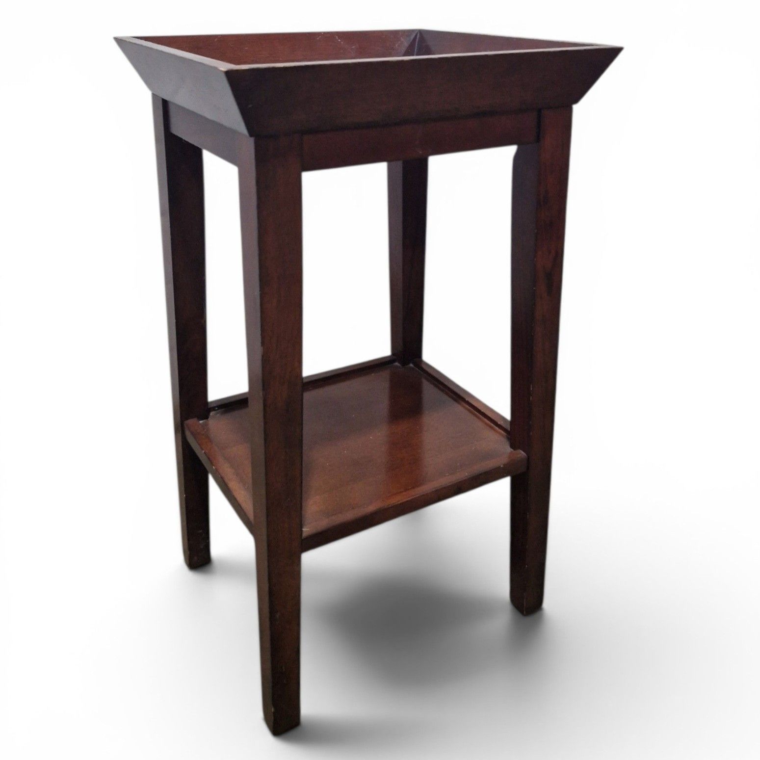 Pair Mahogany Lamp Tables Bedside Tables Two Tier Side Tables Nightstands photo vintage