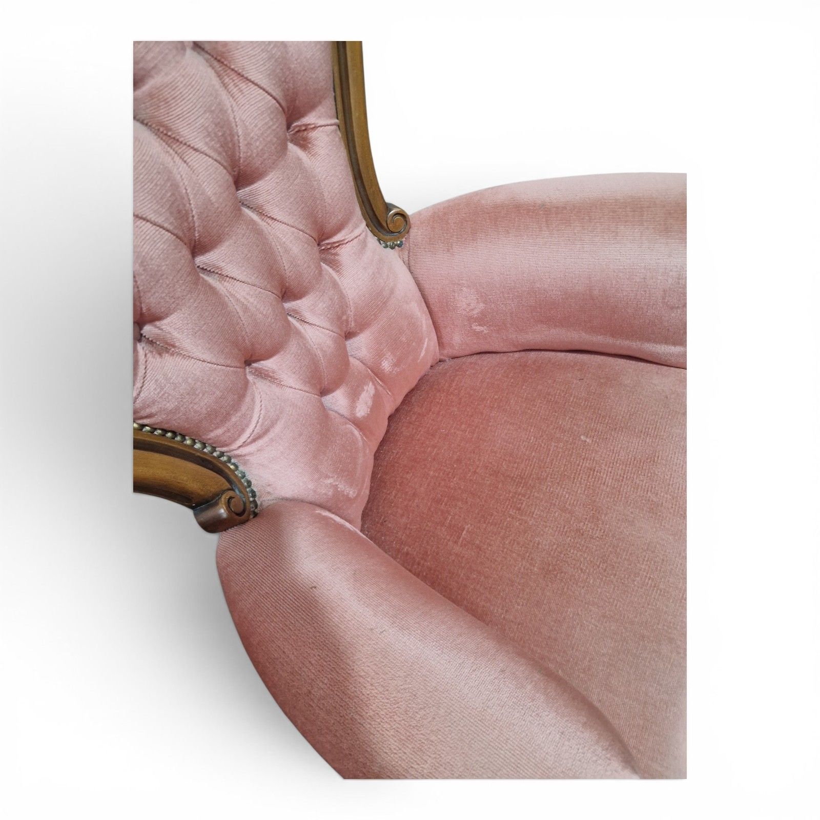 Victorian Style Button Back Tub Chair Pink Bedroom Accent Armchair photo buy