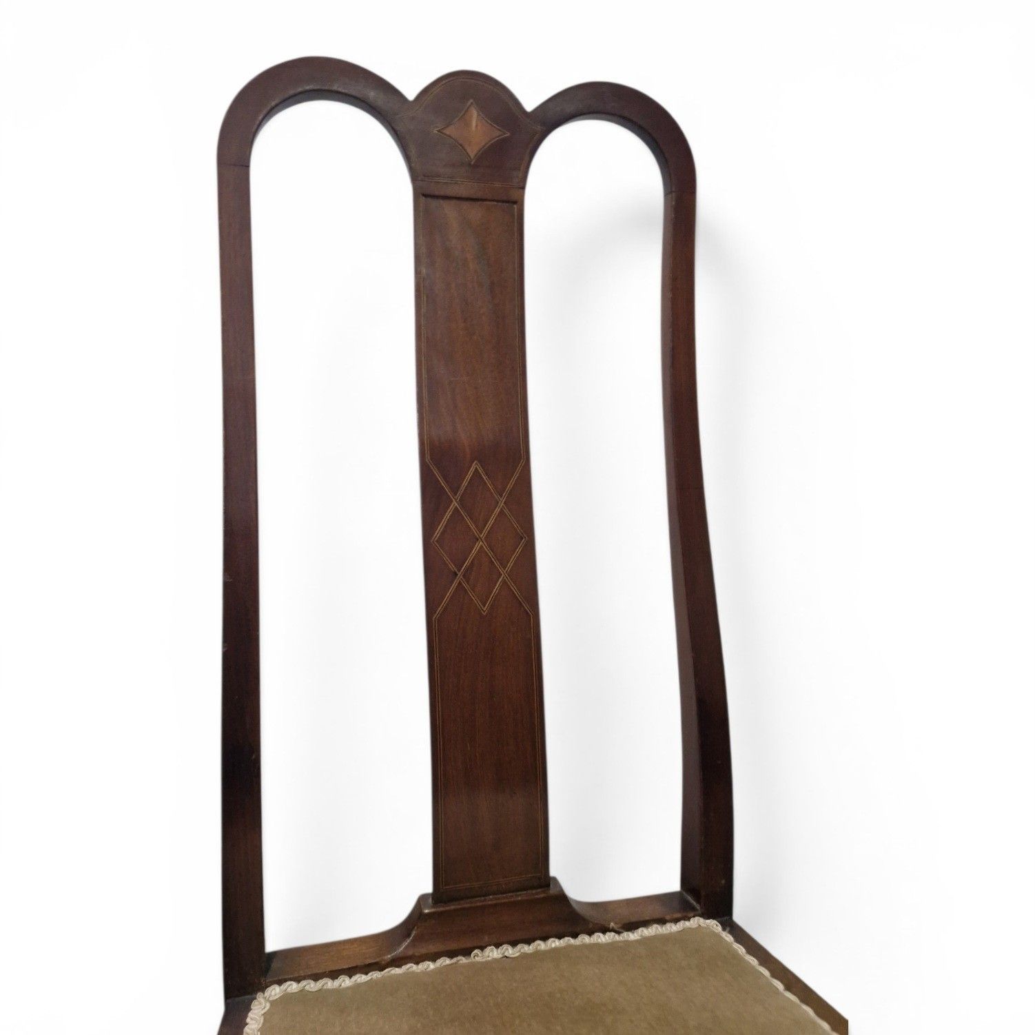 Edwardian Mahogany Inlaid Bedroom Chair Occasional Chair Side Chair Cabriole photo vinterior