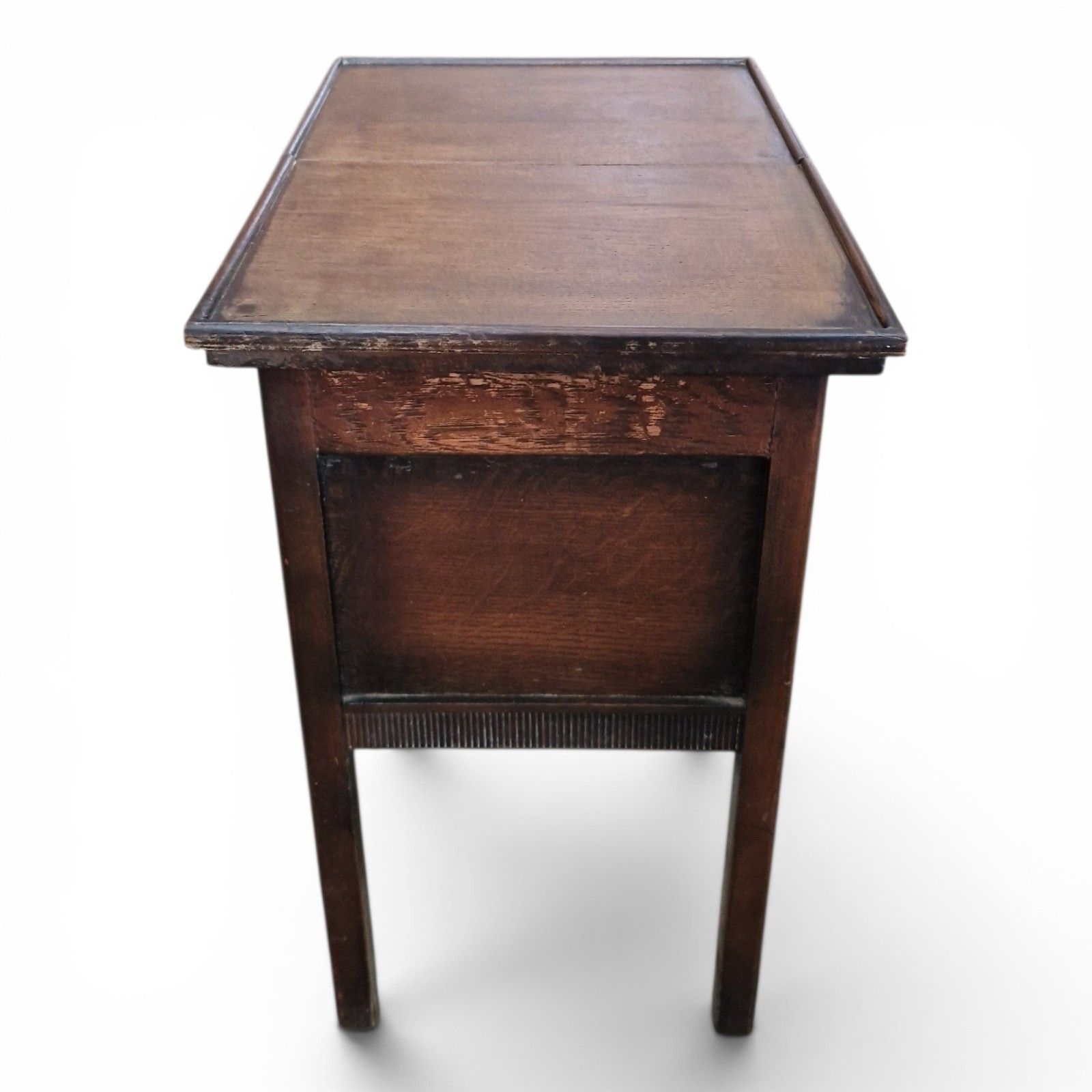 photo furniture Vintage Oak Sewing Side Table Storage Box + Tray Sliding Top Crafts Knitting