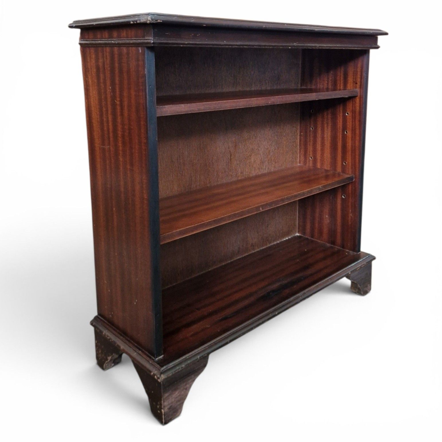 Mahogany Open Bookcase Display Cabinet Adjustable Shelves Antique Style photo vinterior
