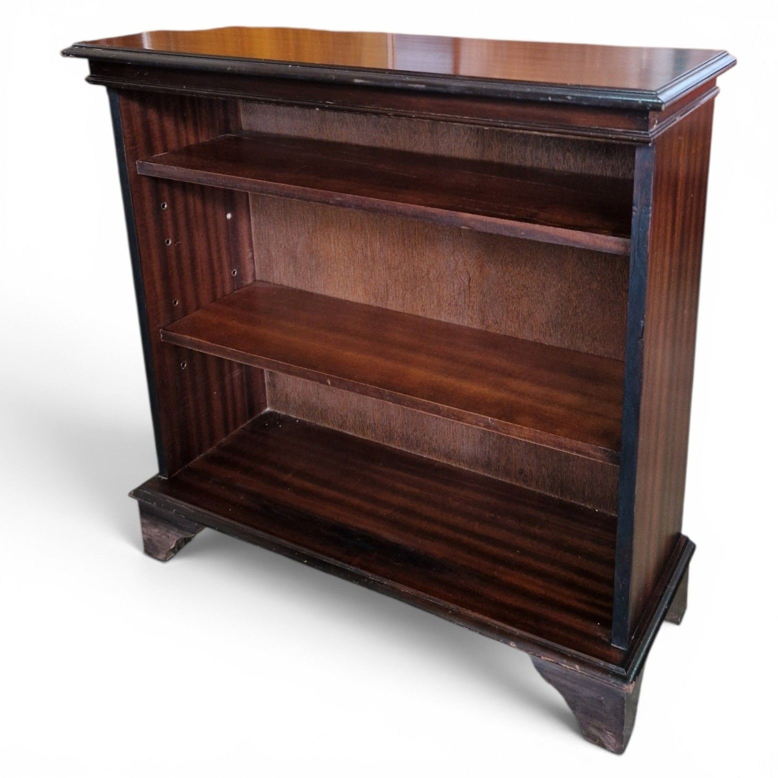 photo vintage Mahogany Open Bookcase Display Cabinet Adjustable Shelves Antique Style