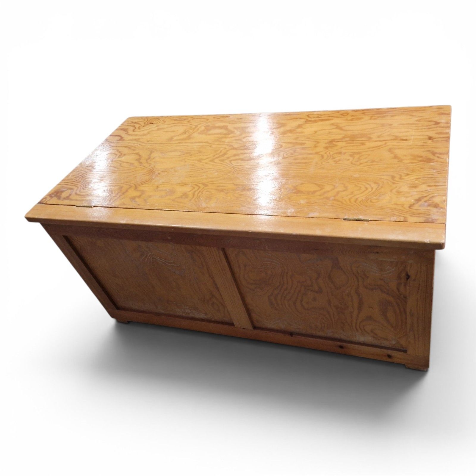 Modern Pine Blanket Box Wooden Storage Chest Flat Top Trunk photo vinterior