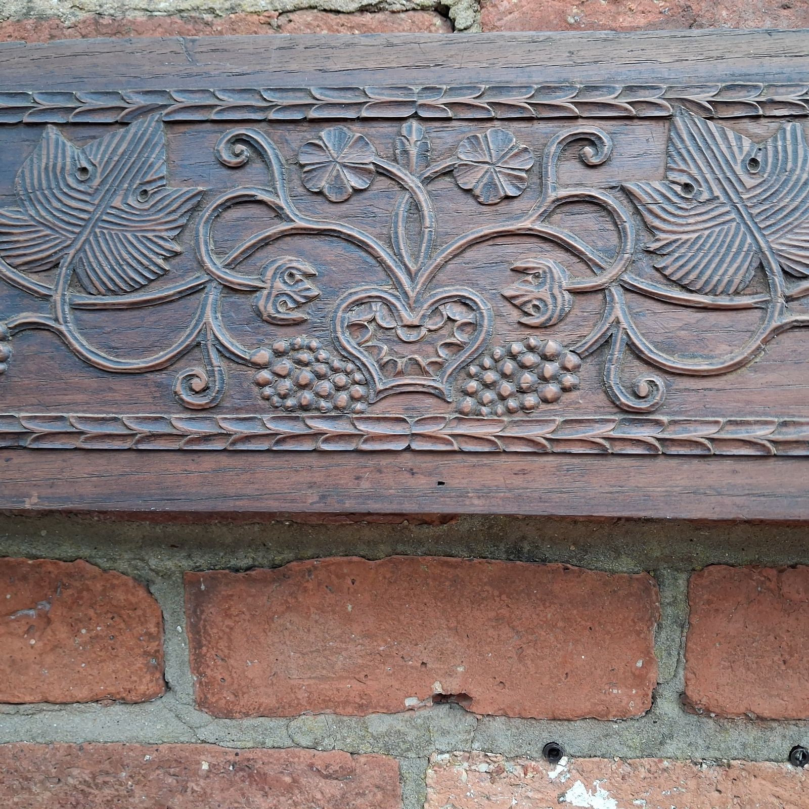 Antique Carved Wood Armoire Door & Frame photo Home Fixtures
