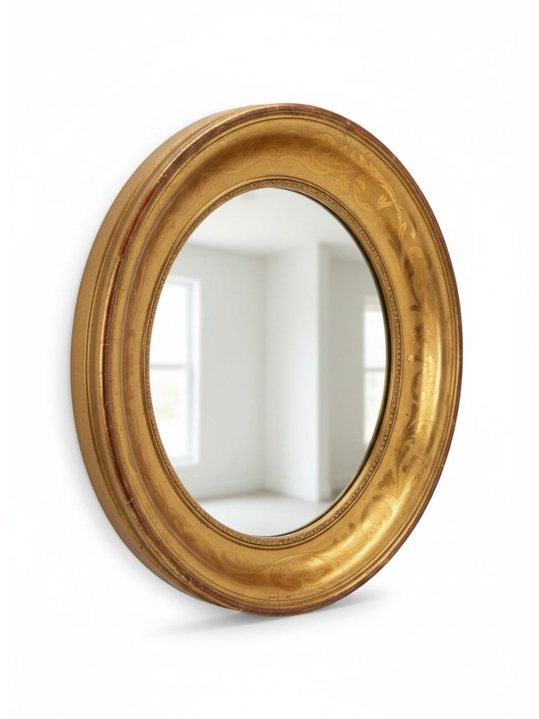 Early 19th Century French Oval Giltwood Mirror Frame (Restauration/Louis Philippe)