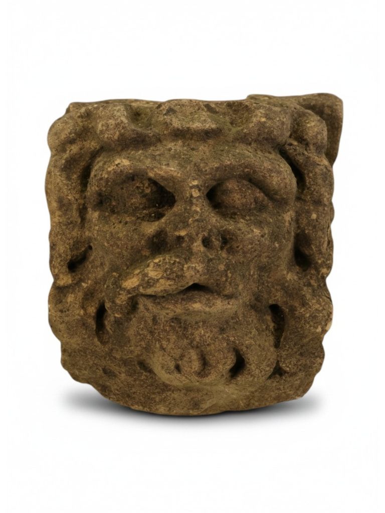 Rare 17th Century English Carved Stone Corbel Head