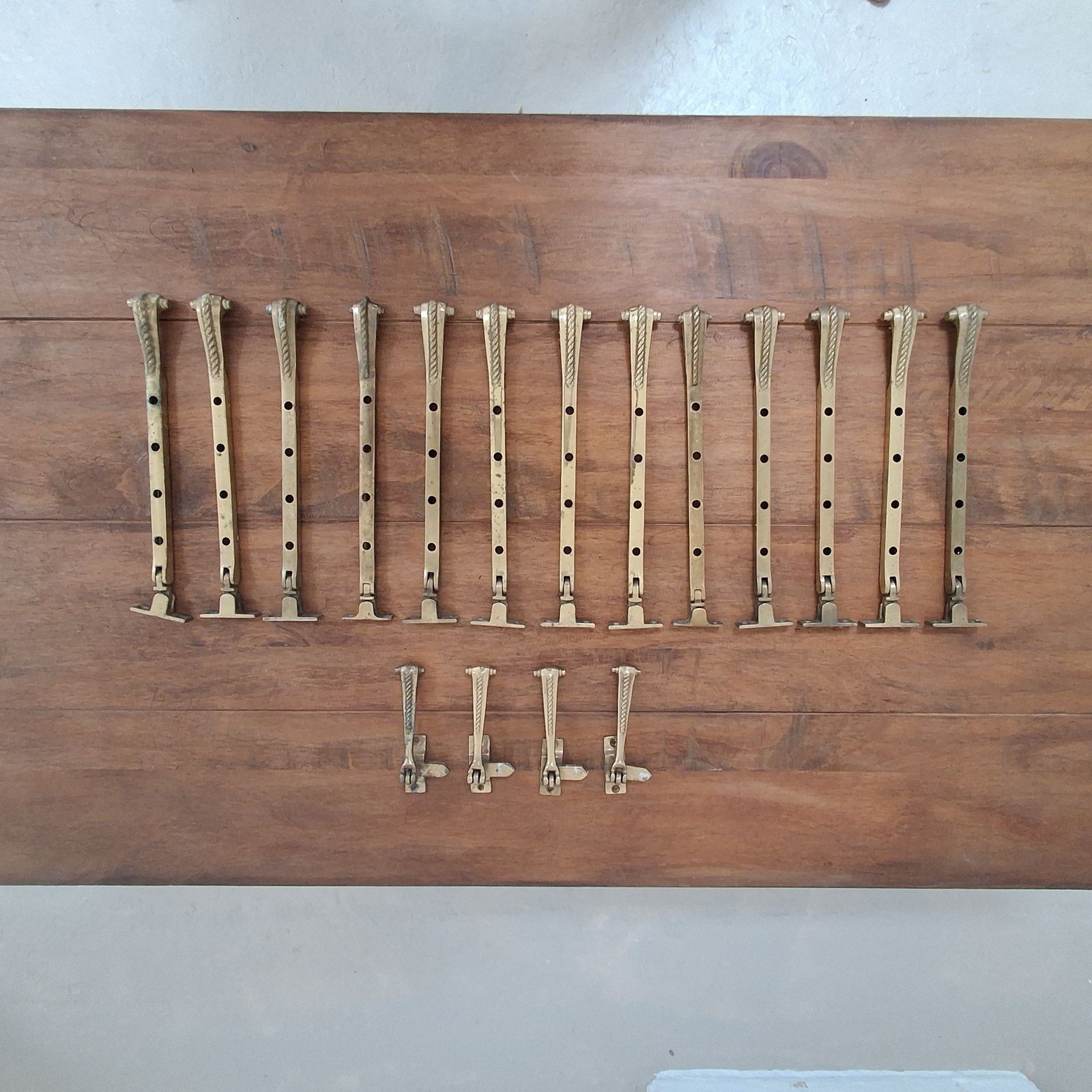 Antique Brass Window Stays, 1940s