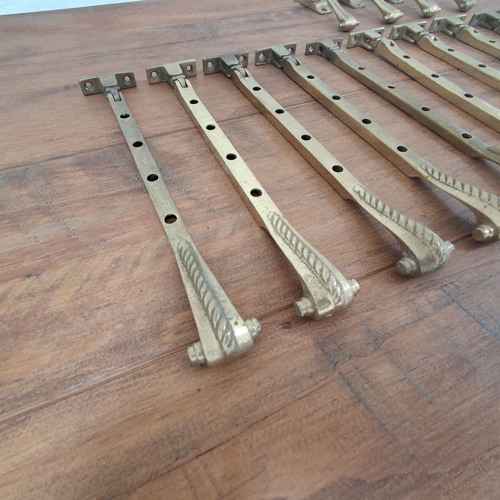 Antique Brass Window Stays, 1940s photo for sale