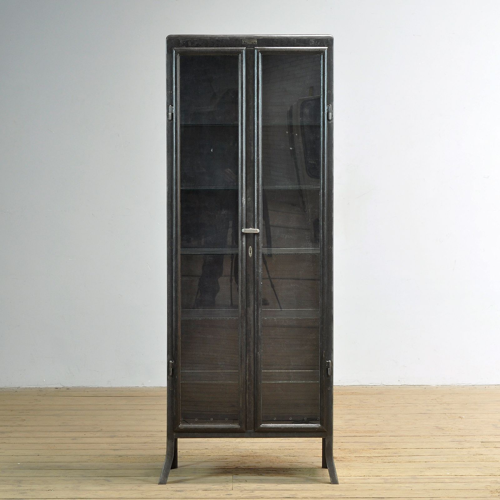 Polished Iron Medical Cabinet, 1910s photo furniture