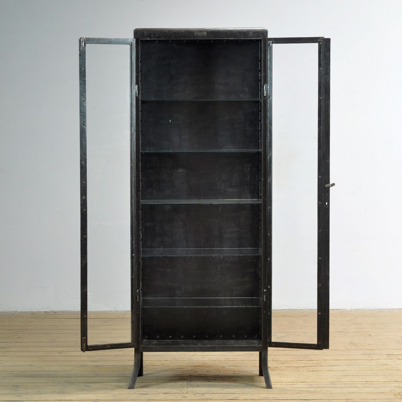 Polished Iron Medical Cabinet, 1910s photo Furniture