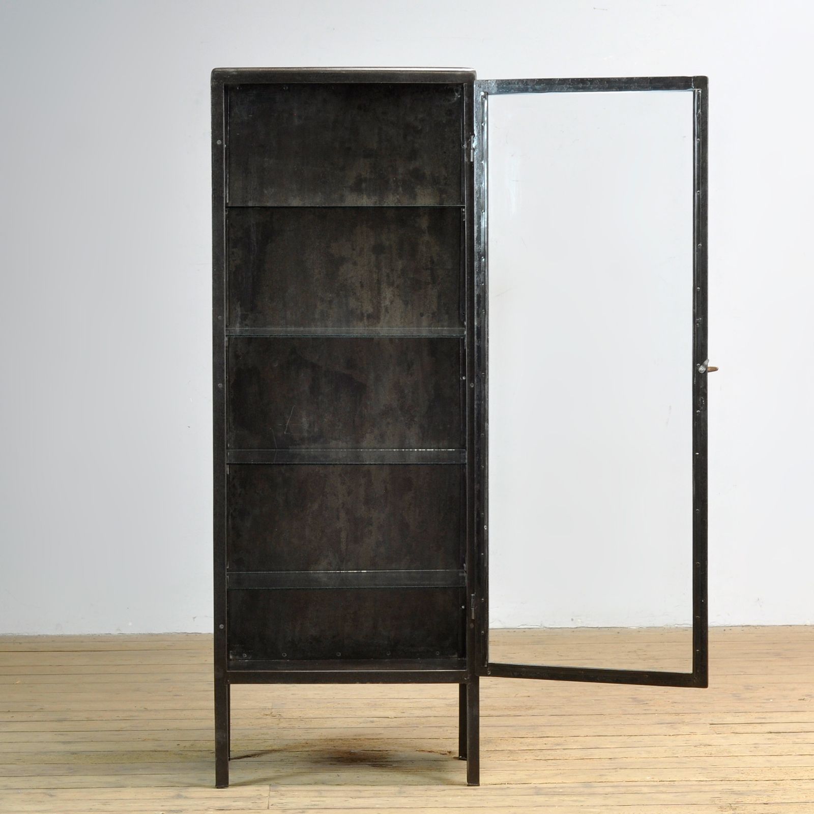 Polished Iron Medicine Cabinet, 1920s photo Furniture