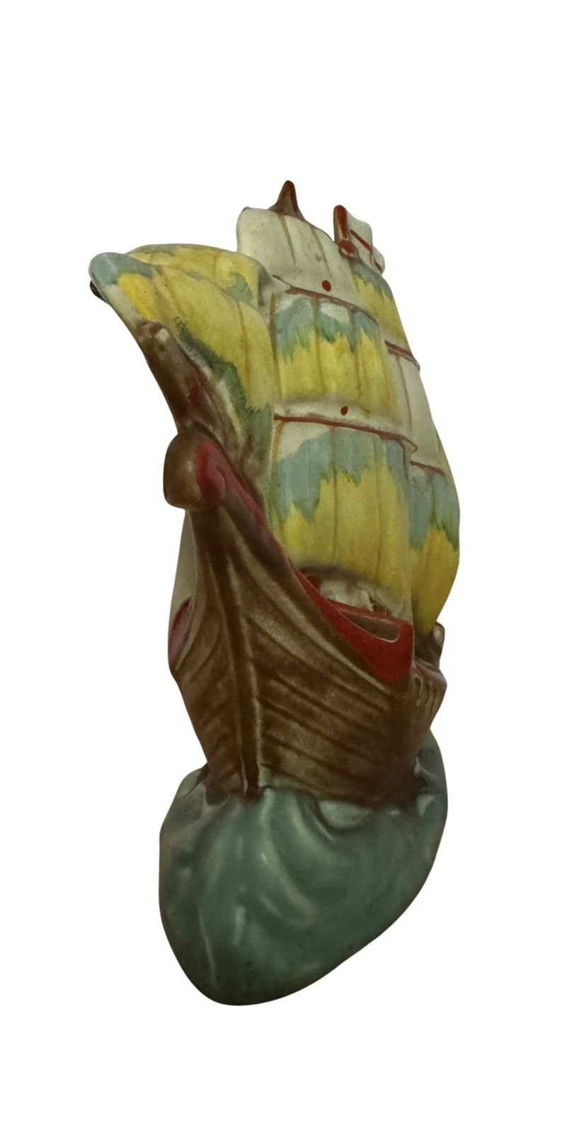Pristine 1930s Czech Art Deco Ceramic Galleon Ship Vase By Ditmar Urbach photo Art