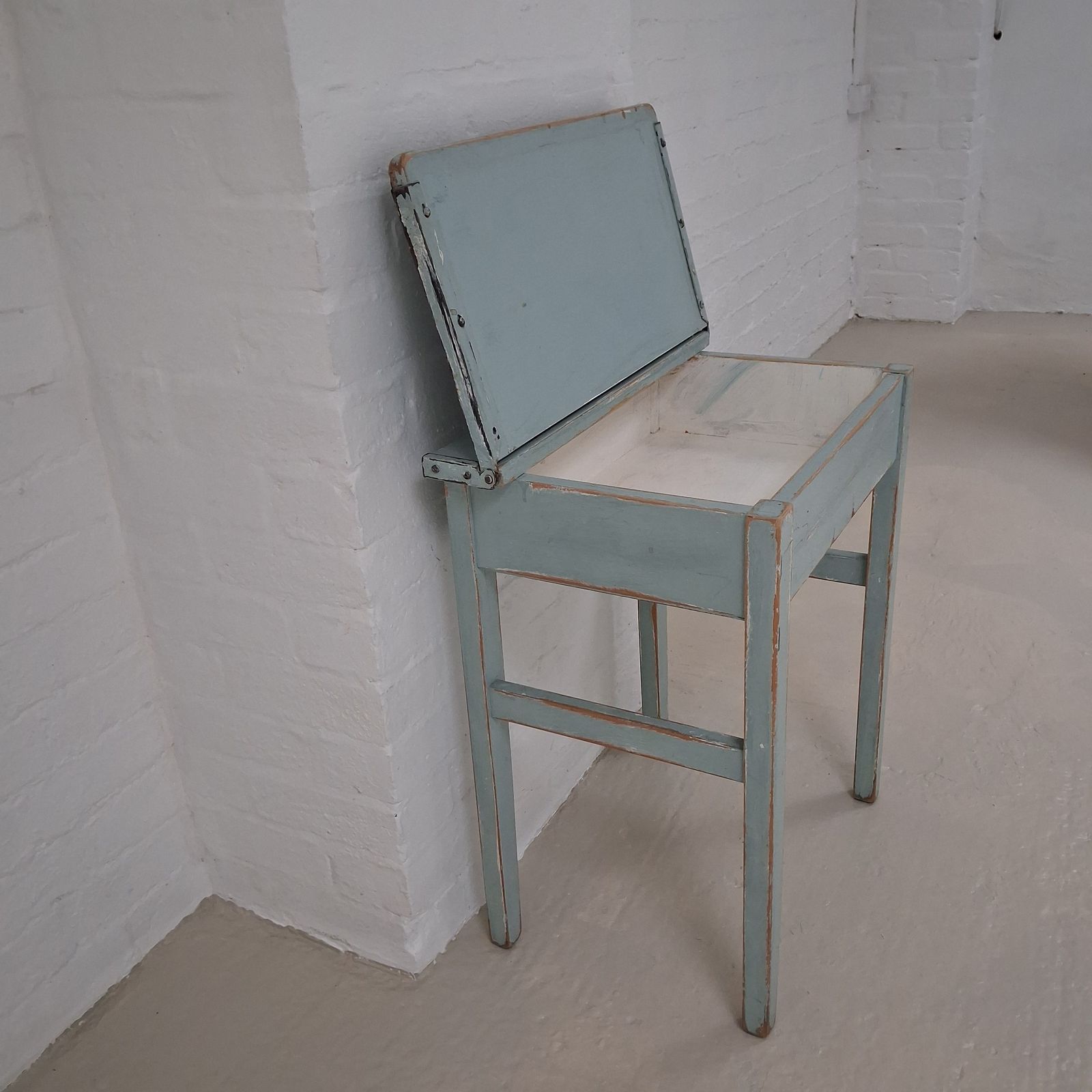 photo furniture Small Vintage Duck Egg Blue Desk