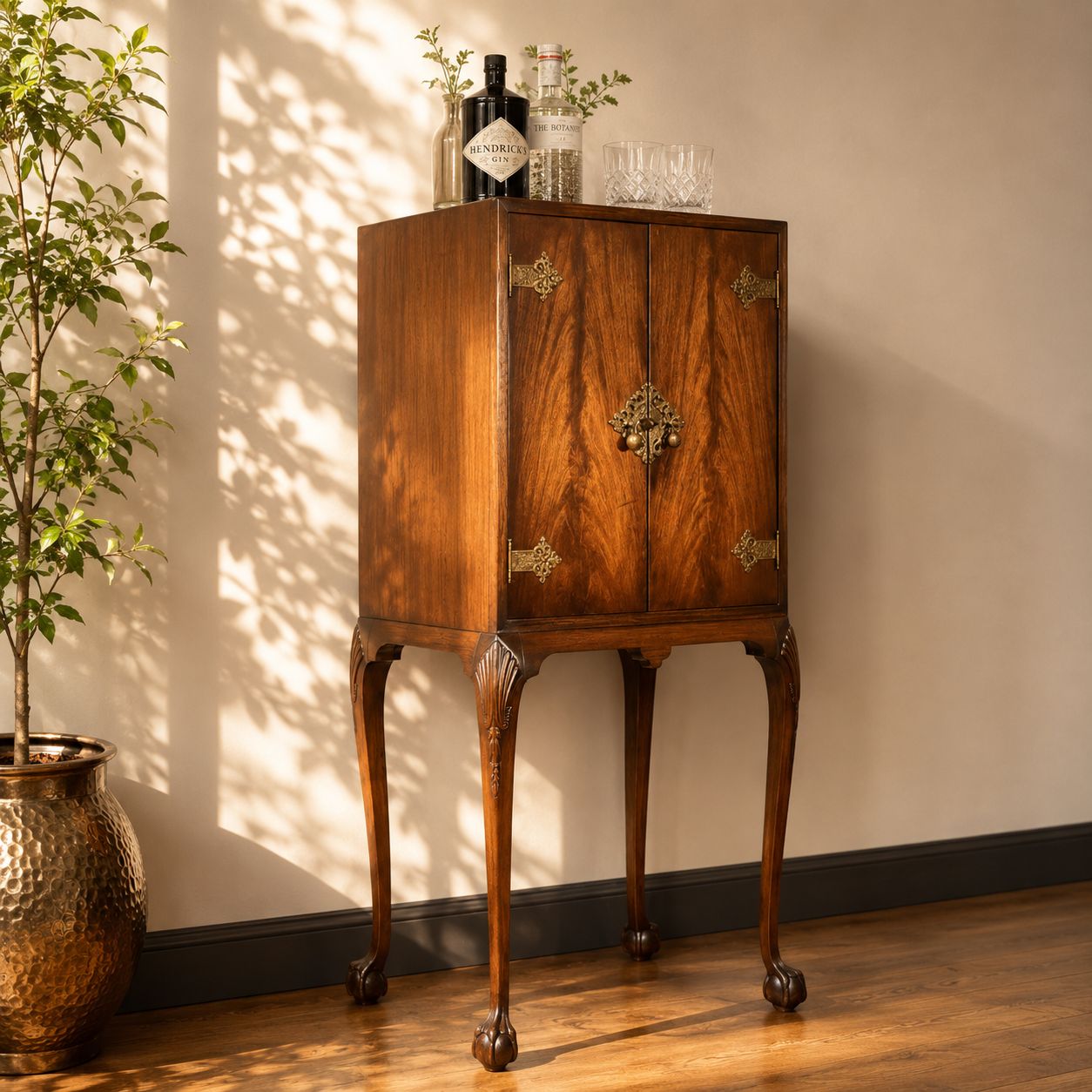 New Stock Beautiful Drinks Cabinet On Ball And Claw Feet Available For Commission Or Restoration   Ideal For Small Space