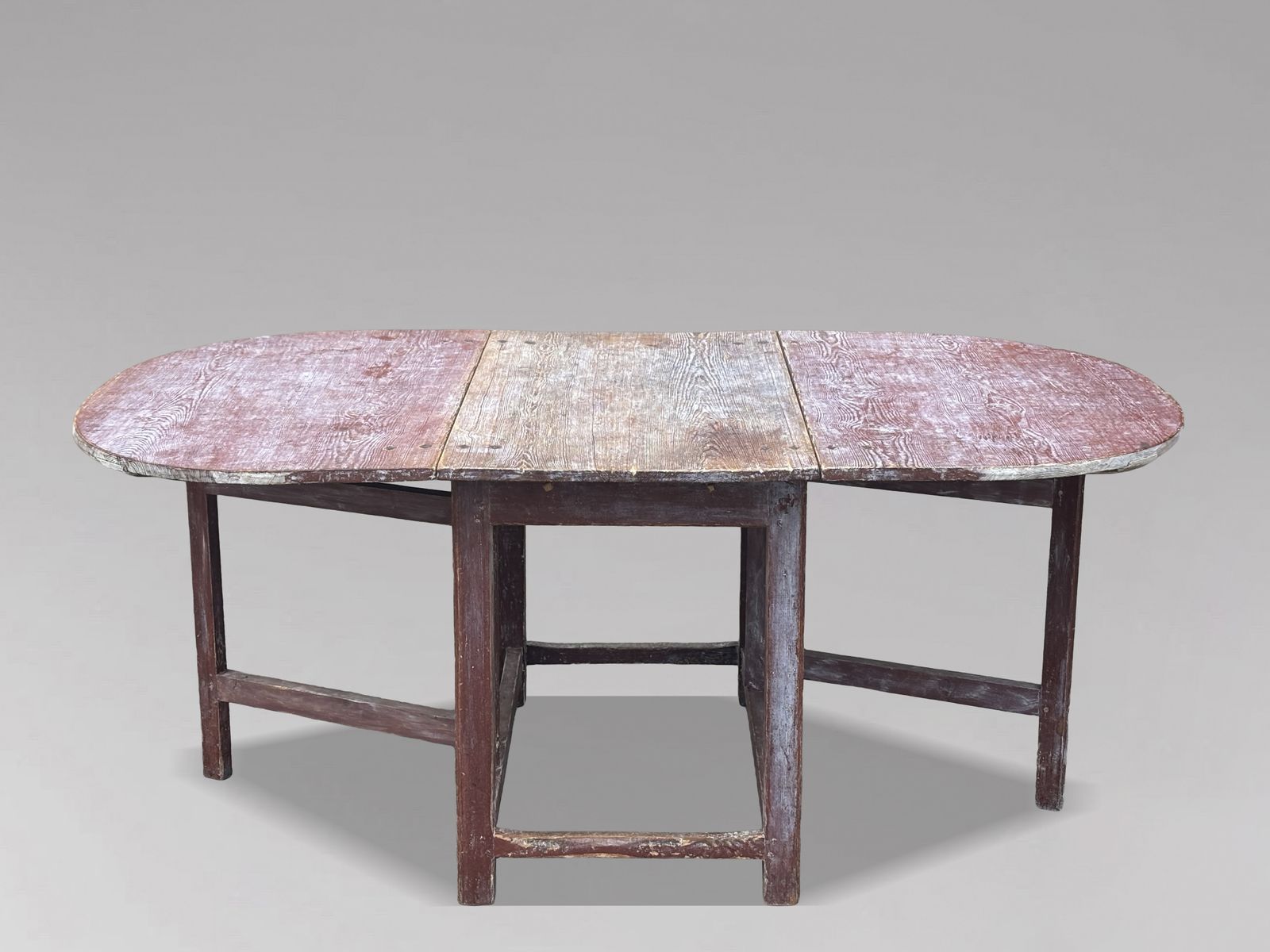 Early 19th Century Swedish Painted Top Drop Leaf Dining Table photo furniture