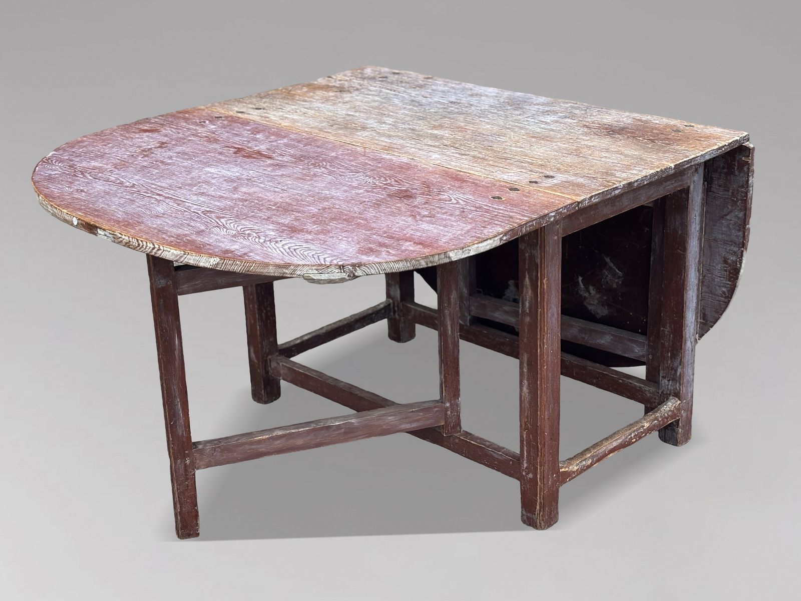 Early 19th Century Swedish Painted Top Drop Leaf Dining Table photo Furniture