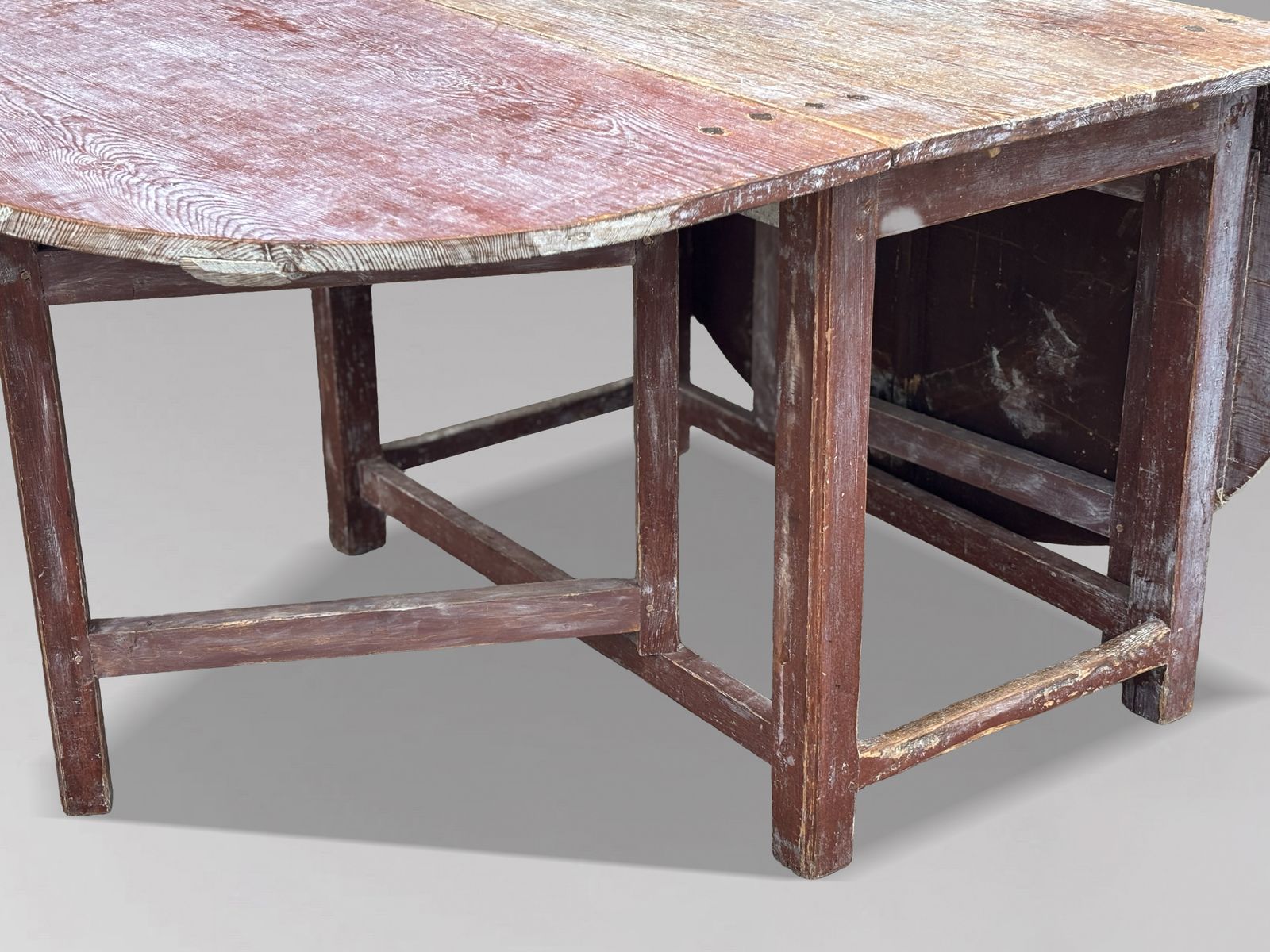 Early 19th Century Swedish Painted Top Drop Leaf Dining Table photo 3480.0